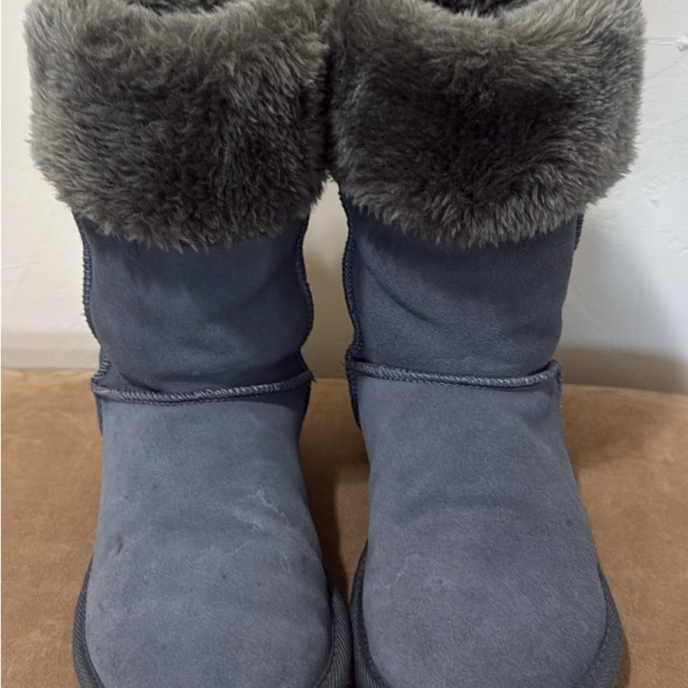 UGG Women's Gray Fur-Lined Winter Boots